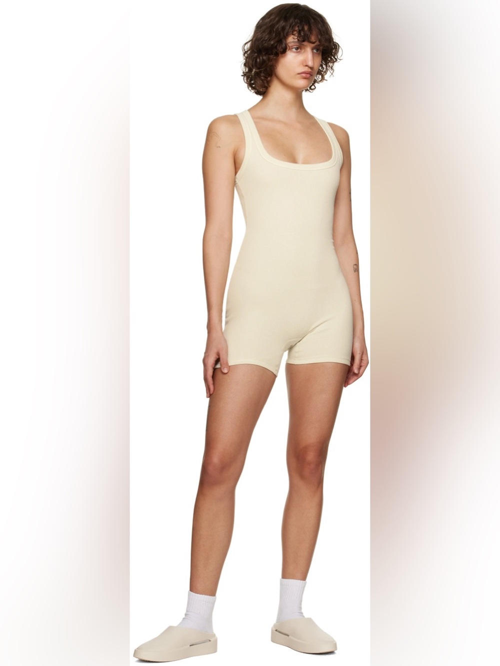 SKIMS Cotton Rib Onesie Bodysuit Size medium